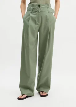 Paperbag-Pants straight aus Lyocell-Organic-Cotton-Stretch