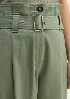 Paperbag-Pants straight aus Lyocell-Organic-Cotton-Stretch
