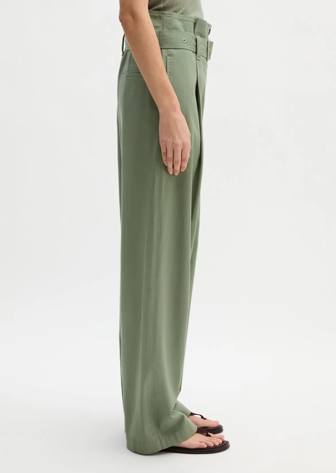 Paperbag-Pants straight aus Lyocell-Organic-Cotton-Stretch