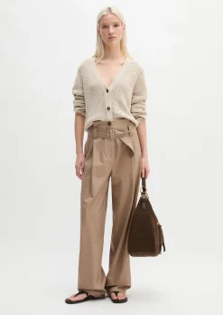 Paperbag-Pants straight aus Lyocell-Organic-Cotton-Stretch