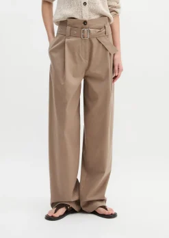 Paperbag-Pants straight aus Lyocell-Organic-Cotton-Stretch