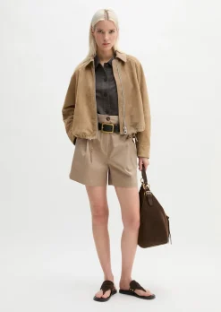 Paperbag-Shorts wide aus Bio-Baumwolle-TENCEL™ Lyocell-Stretch