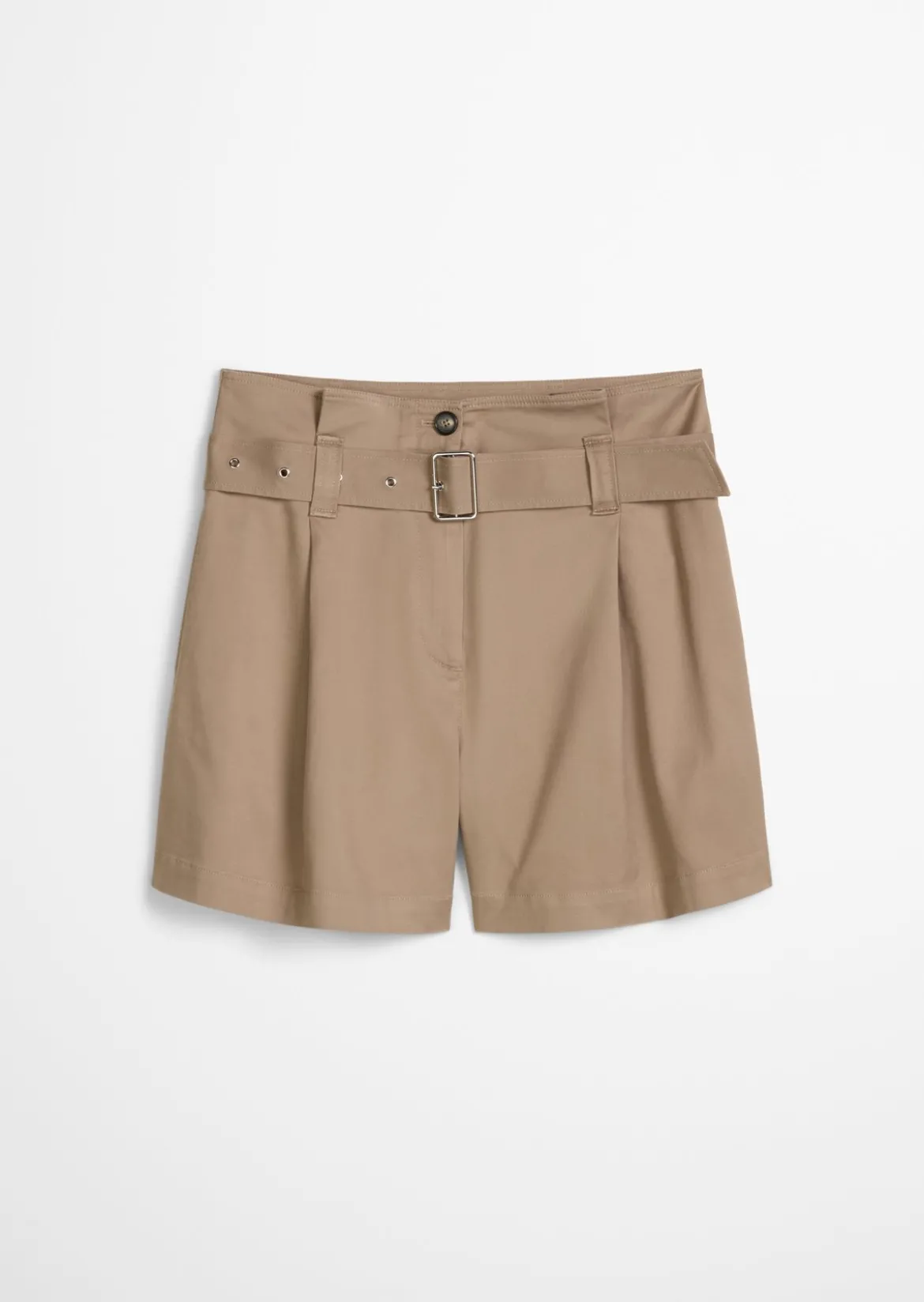 Paperbag-Shorts wide aus Bio-Baumwolle-TENCEL™ Lyocell-Stretch