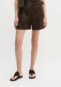 Paperbag-Shorts wide aus Bio-Baumwolle-TENCEL™ Lyocell-Stretch
