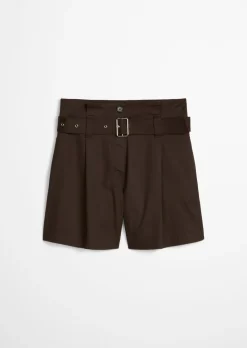 Paperbag-Shorts wide aus Bio-Baumwolle-TENCEL™ Lyocell-Stretch