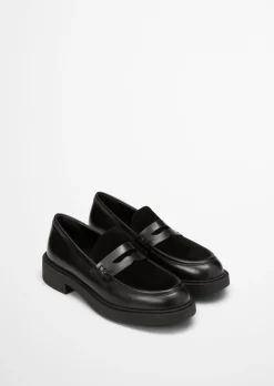 Penny-Loafer Model Lea aus Leder-Mix: glatt und Velours
