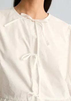 Peplum-Bluse regular aus Baumwoll-Popeline