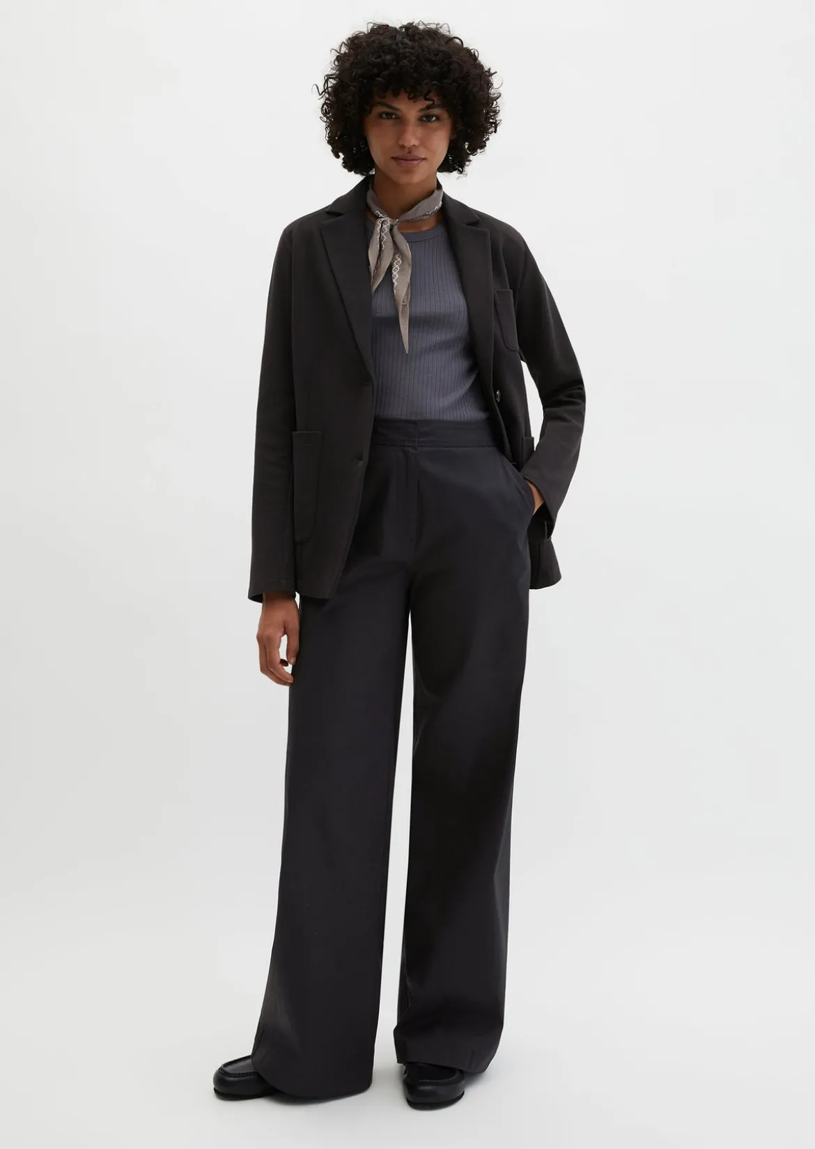 Piqué-Jerseyblazer regular aus Organic Cotton-Mix