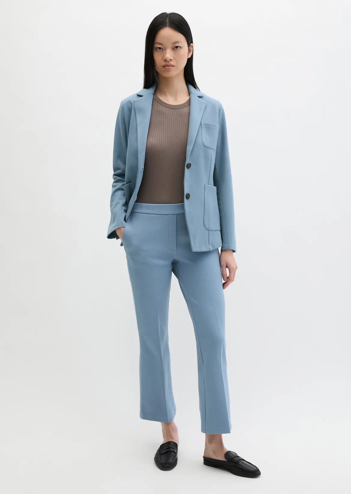 Piqué-Jerseyblazer regular aus Organic Cotton-Mix