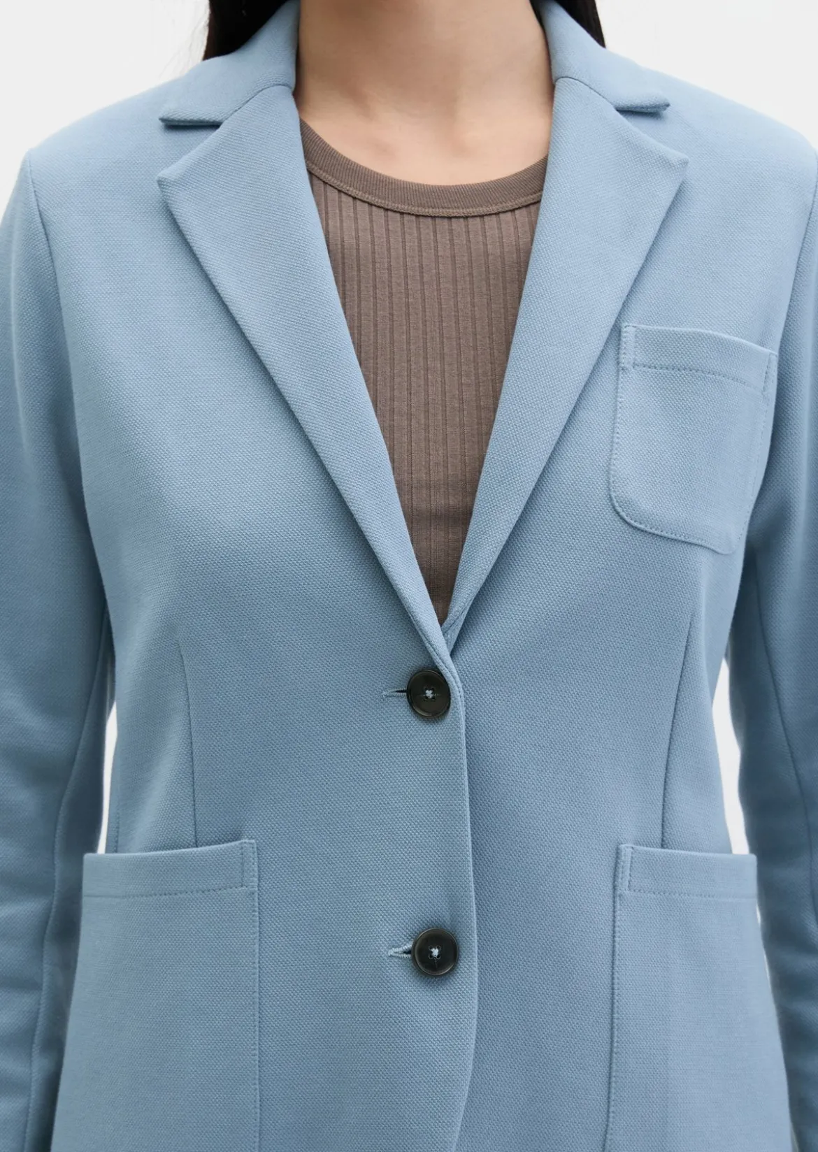 Piqué-Jerseyblazer regular aus Organic Cotton-Mix