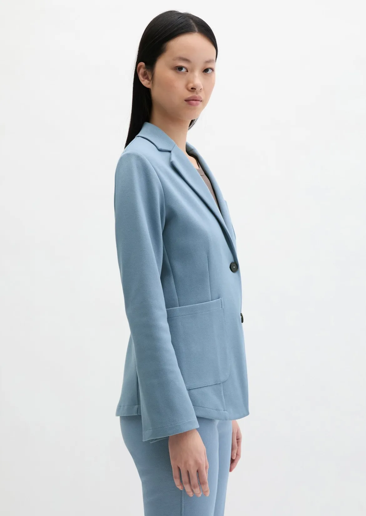 Piqué-Jerseyblazer regular aus Organic Cotton-Mix