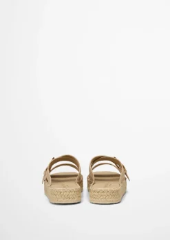 Plateau-Pantolette Model Clarissa mit Velourslederriemen