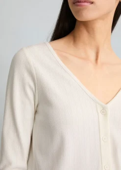 Pointelle-Cardigan slim aus Bio-Baumwolle-Mix