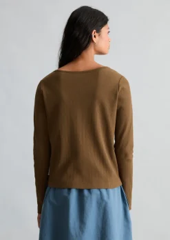 Pointelle-Cardigan slim aus Bio-Baumwolle-Mix