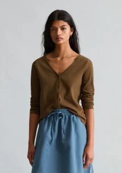 Pointelle-Cardigan slim aus Bio-Baumwolle-Mix