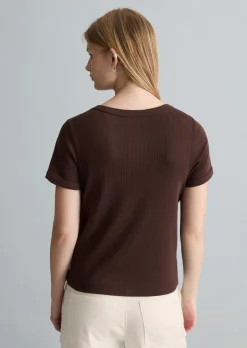 Pointelle-Kurzarm-Cardigan regular aus weichem Baumwoll-Jersey