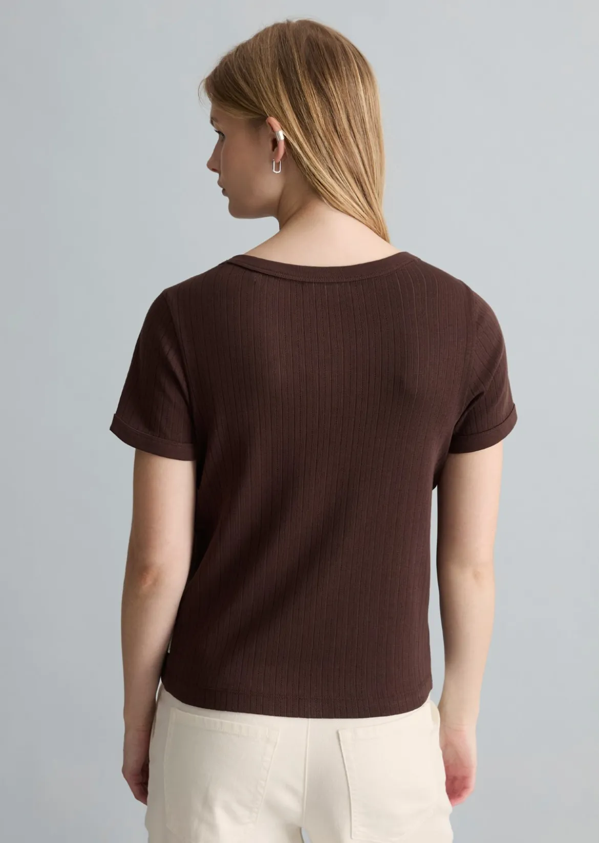 Pointelle-Kurzarm-Cardigan regular aus weichem Baumwoll-Jersey