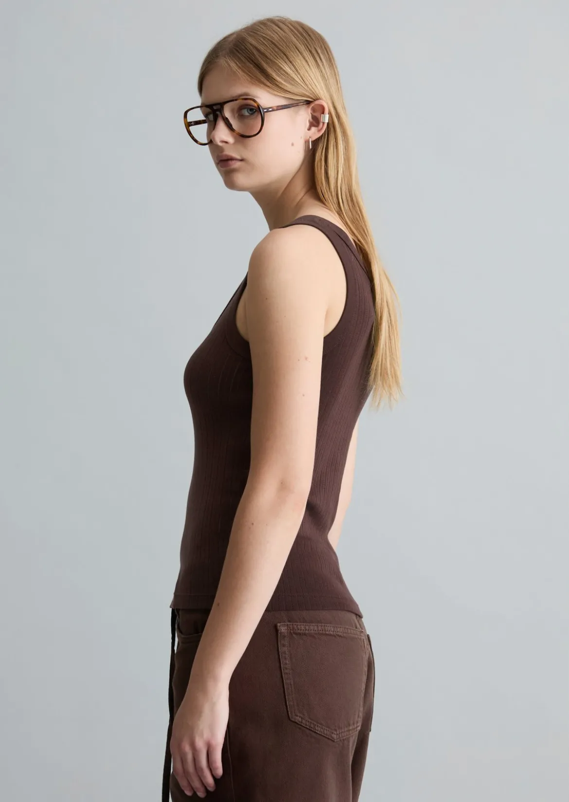 Pointelle-Top slim aus weichem Baumwoll-Jersey