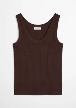 Pointelle-Top slim aus weichem Baumwoll-Jersey