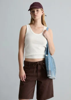 Pointelle-Top slim aus weichem Baumwoll-Jersey