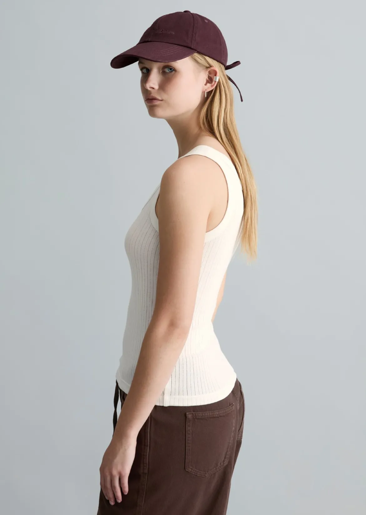 Pointelle-Top slim aus weichem Baumwoll-Jersey