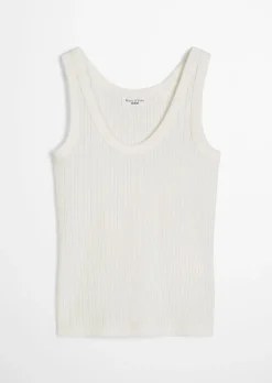 Pointelle-Top slim aus weichem Baumwoll-Jersey