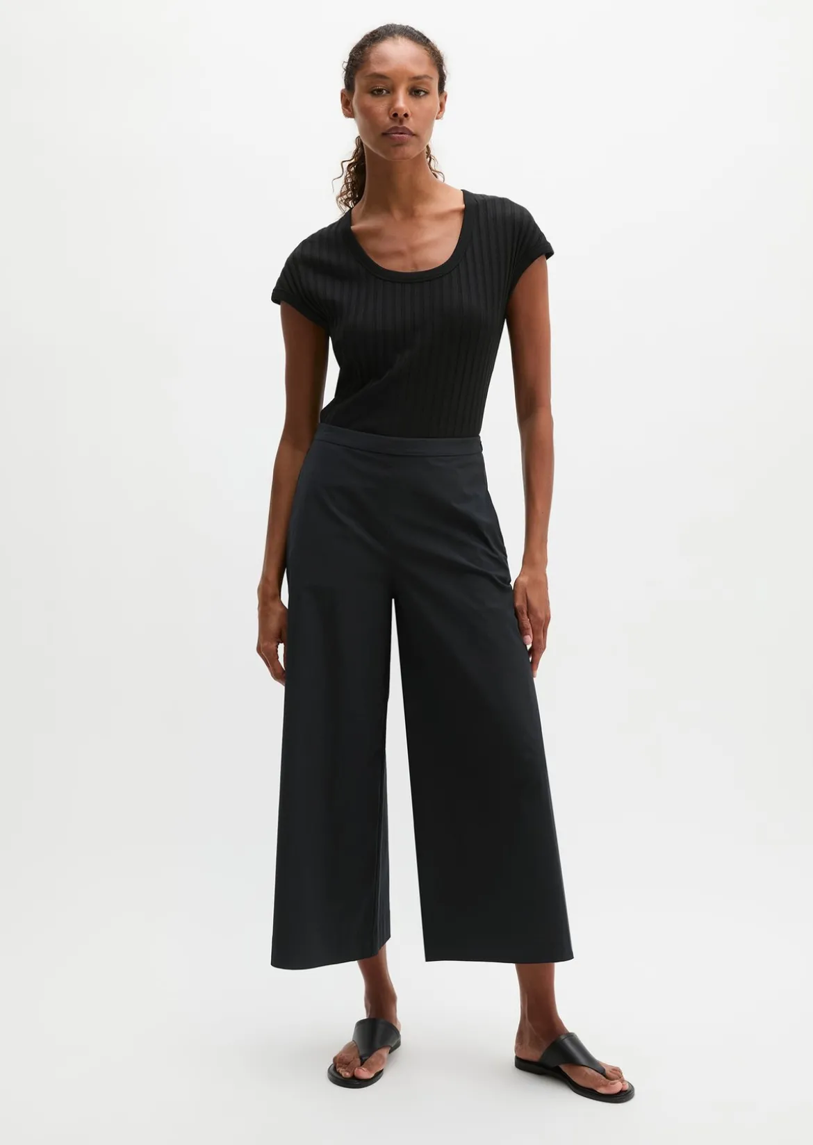Pointelle-T-Shirt slim aus softem Modal-Organic-Cotton-Mix