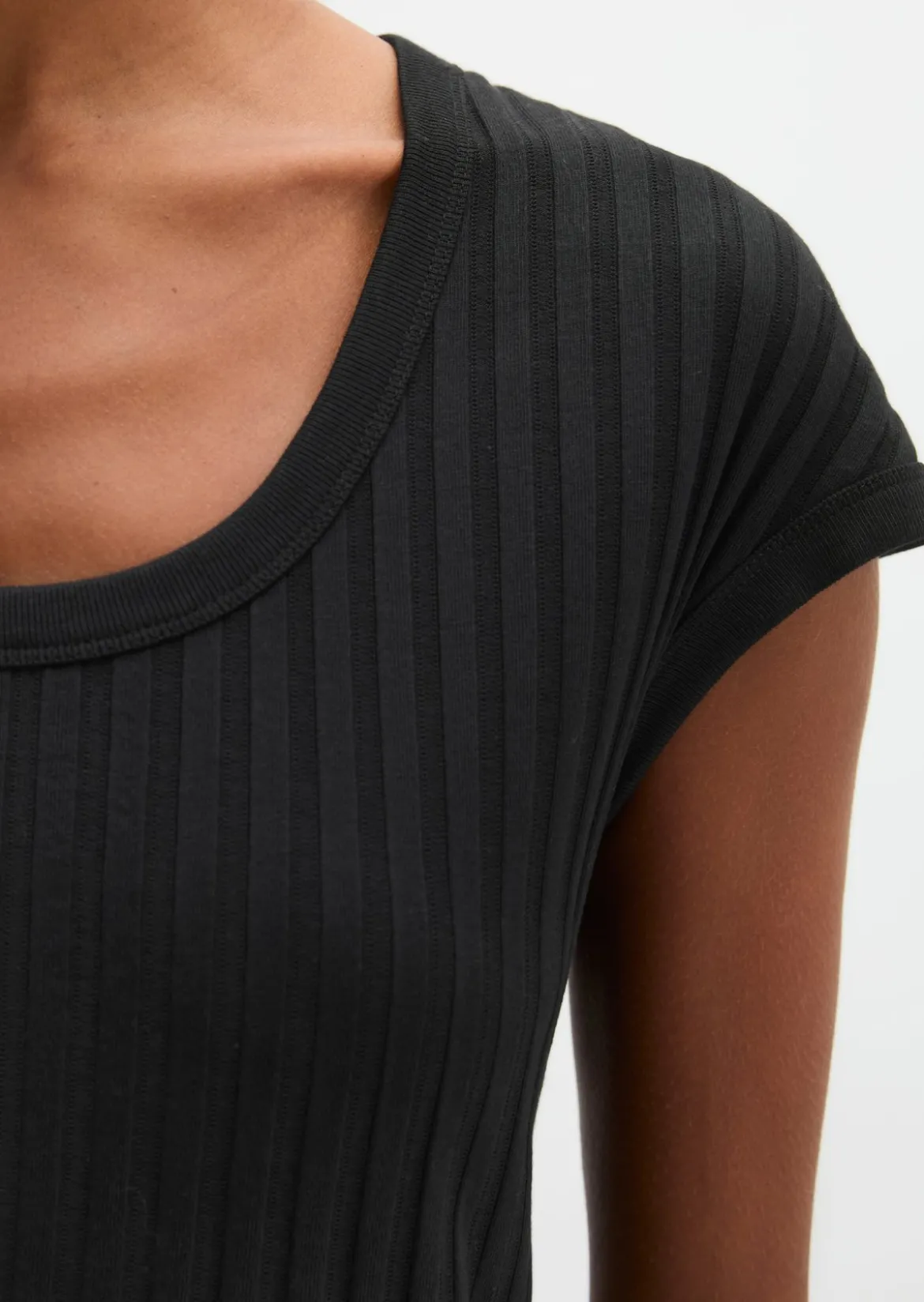 Pointelle-T-Shirt slim aus softem Modal-Organic-Cotton-Mix