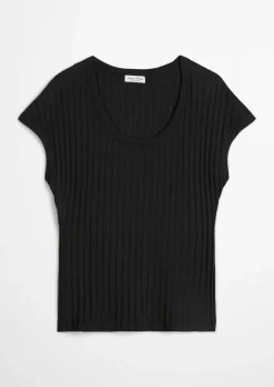 Pointelle-T-Shirt slim aus softem Modal-Organic-Cotton-Mix