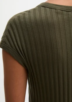 Pointelle-T-Shirt slim aus softem Modal-Organic-Cotton-Mix
