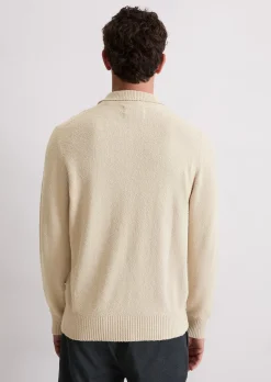 Polo-Pullover regular aus Bio-Baumwoll-Bouclé