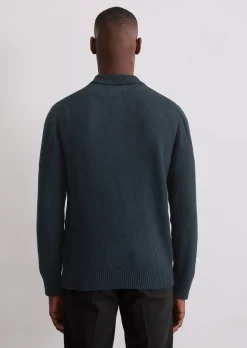 Polo-Pullover regular aus Bio-Baumwoll-Bouclé