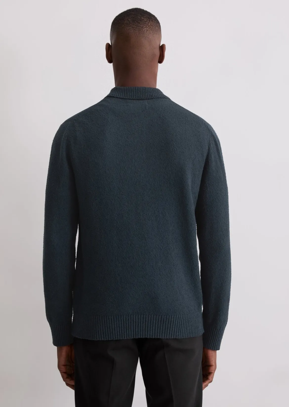 Polo-Pullover regular aus Bio-Baumwoll-Bouclé