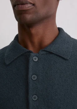 Polo-Pullover regular aus Bio-Baumwoll-Bouclé