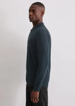 Polo-Pullover regular aus Bio-Baumwoll-Bouclé