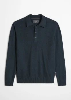 Polo-Pullover regular aus Bio-Baumwoll-Bouclé