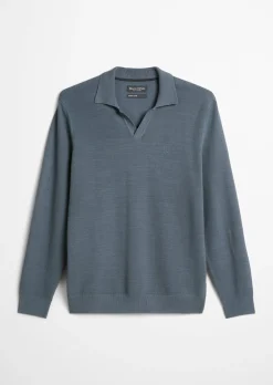 Polo-Pullover regular aus Bio-Baumwoll-Piqué