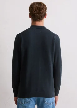 Polo-Pullover regular aus Bio-Baumwoll-Piqué