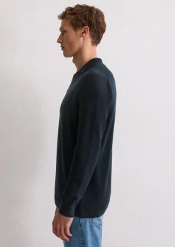 Polo-Pullover regular aus Bio-Baumwoll-Piqué