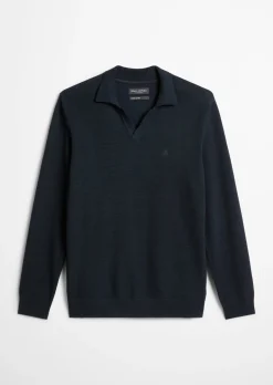 Polo-Pullover regular aus Bio-Baumwoll-Piqué
