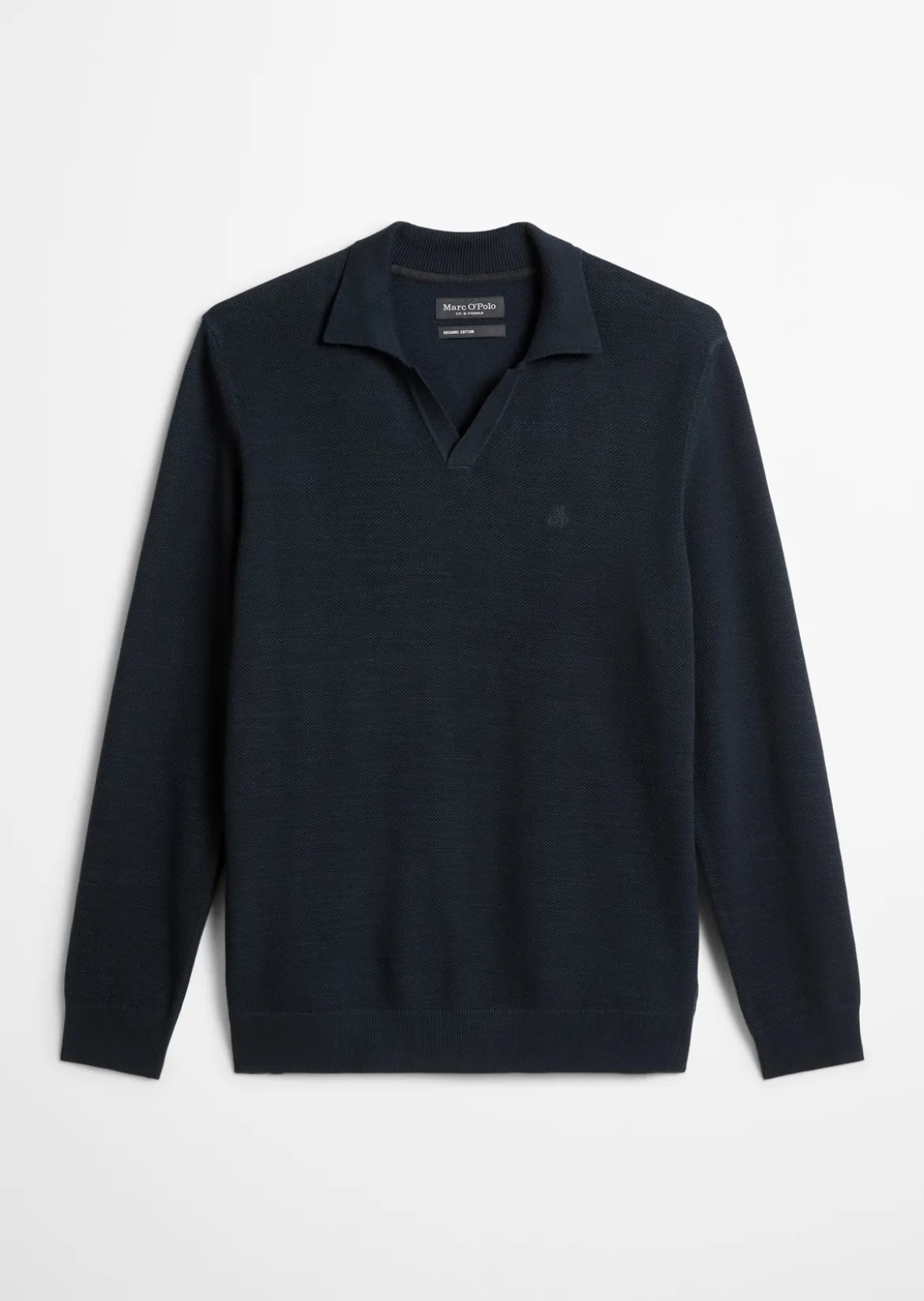 Polo-Pullover regular aus Bio-Baumwoll-Piqué