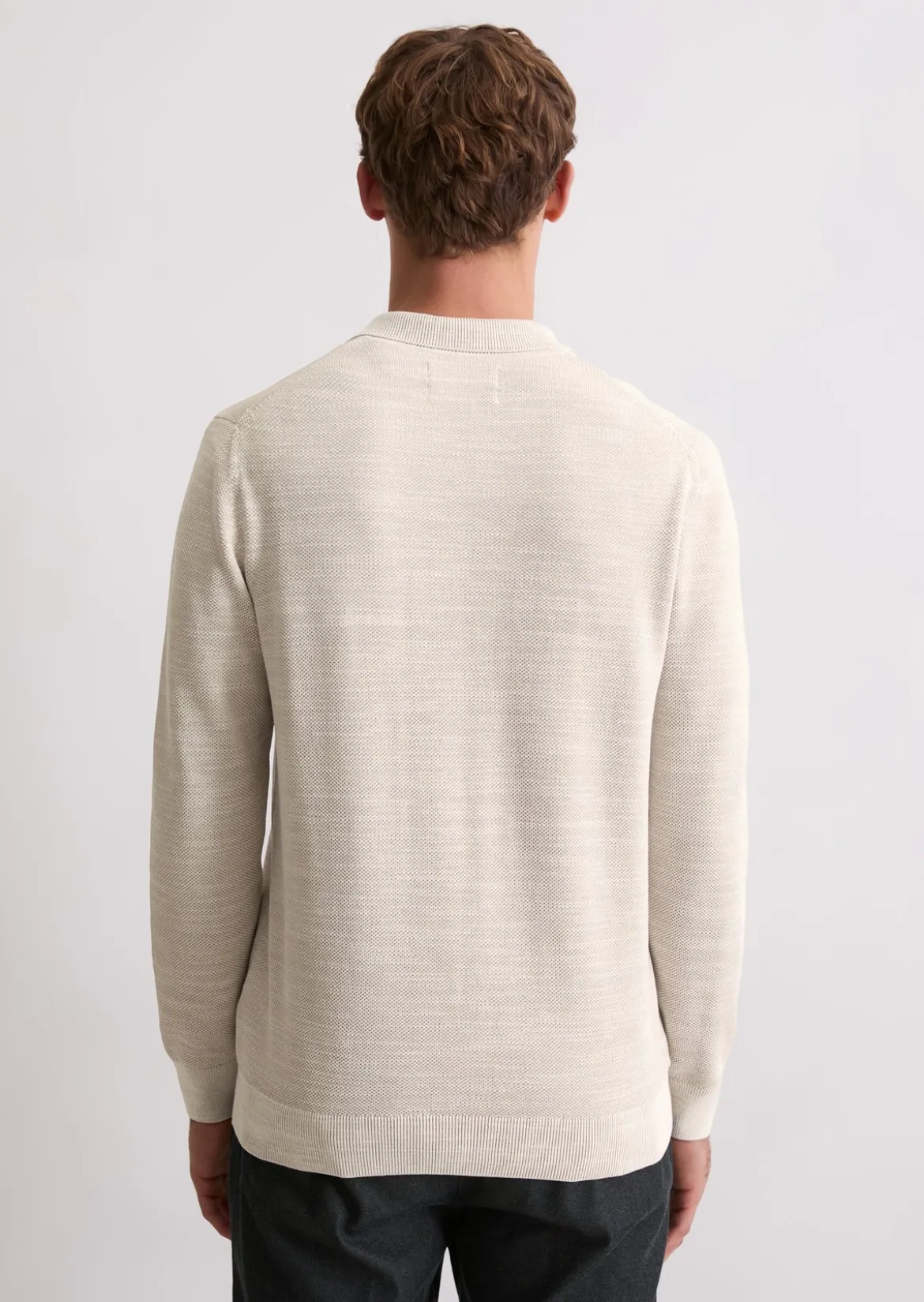 Polo-Pullover regular aus Bio-Baumwoll-Piqué
