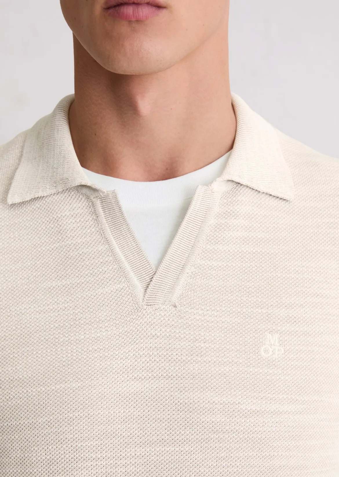 Polo-Pullover regular aus Bio-Baumwoll-Piqué