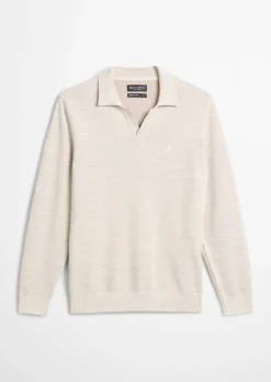 Polo-Pullover regular aus Bio-Baumwoll-Piqué