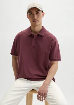 Poloshirt loose aus schwerem Bio-Baumwoll-Jersey