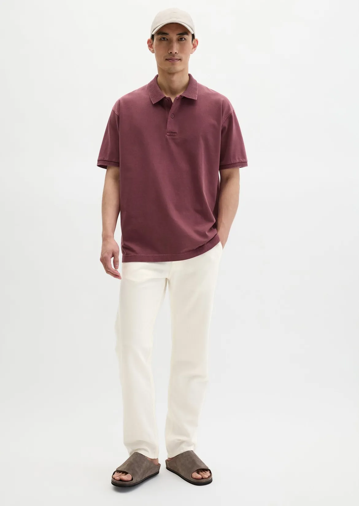 Poloshirt loose aus schwerem Bio-Baumwoll-Jersey