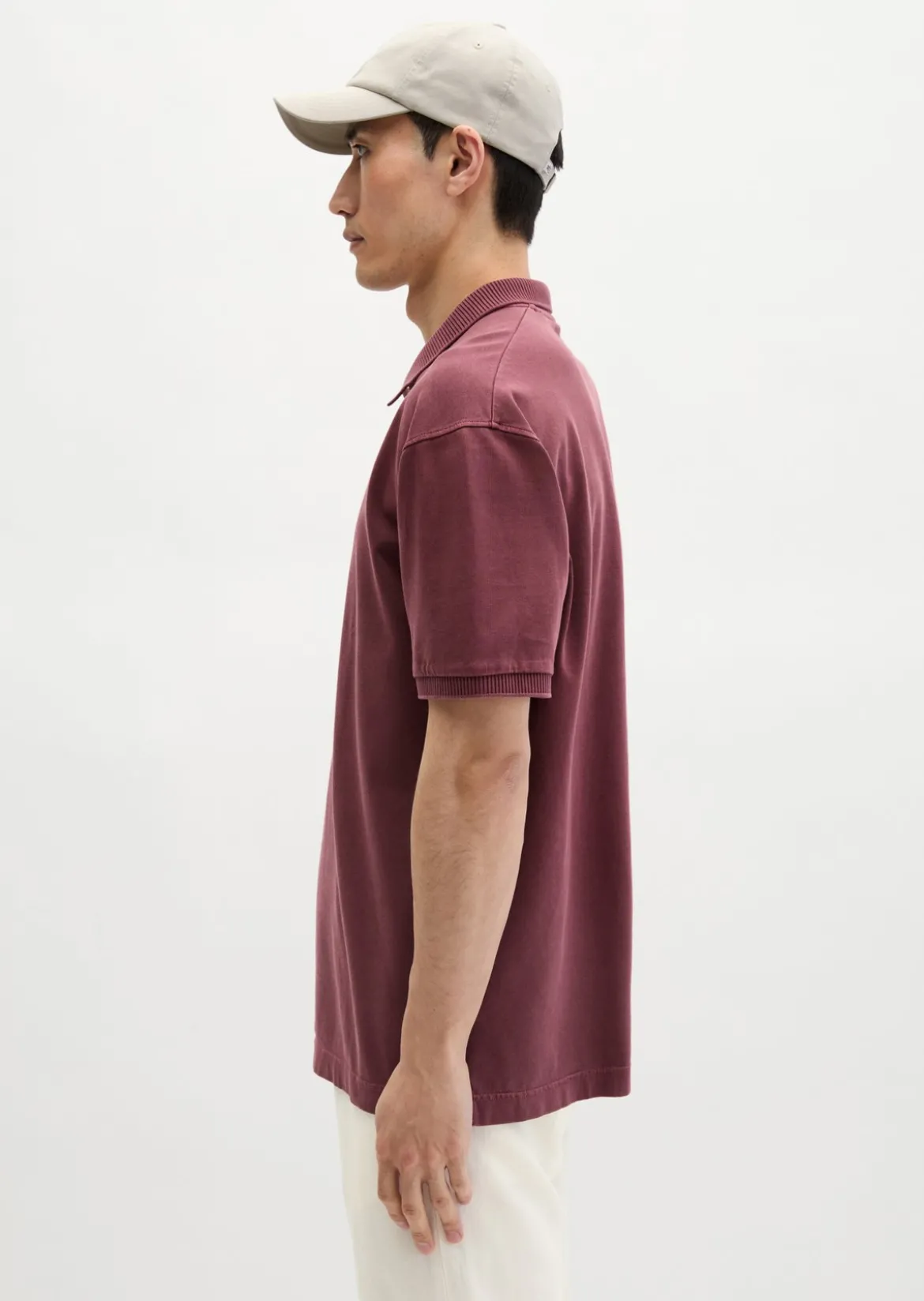 Poloshirt loose aus schwerem Bio-Baumwoll-Jersey