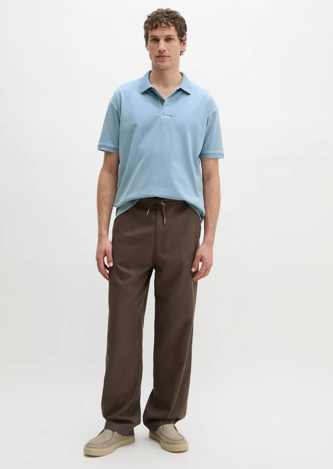 Poloshirt loose aus schwerem Bio-Baumwoll-Jersey