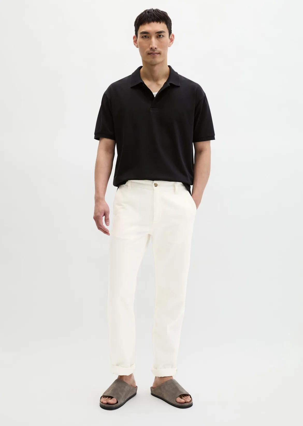 Poloshirt loose aus schwerem Bio-Baumwoll-Jersey