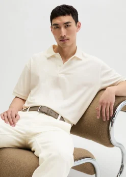 Poloshirt loose aus schwerem Bio-Baumwoll-Jersey